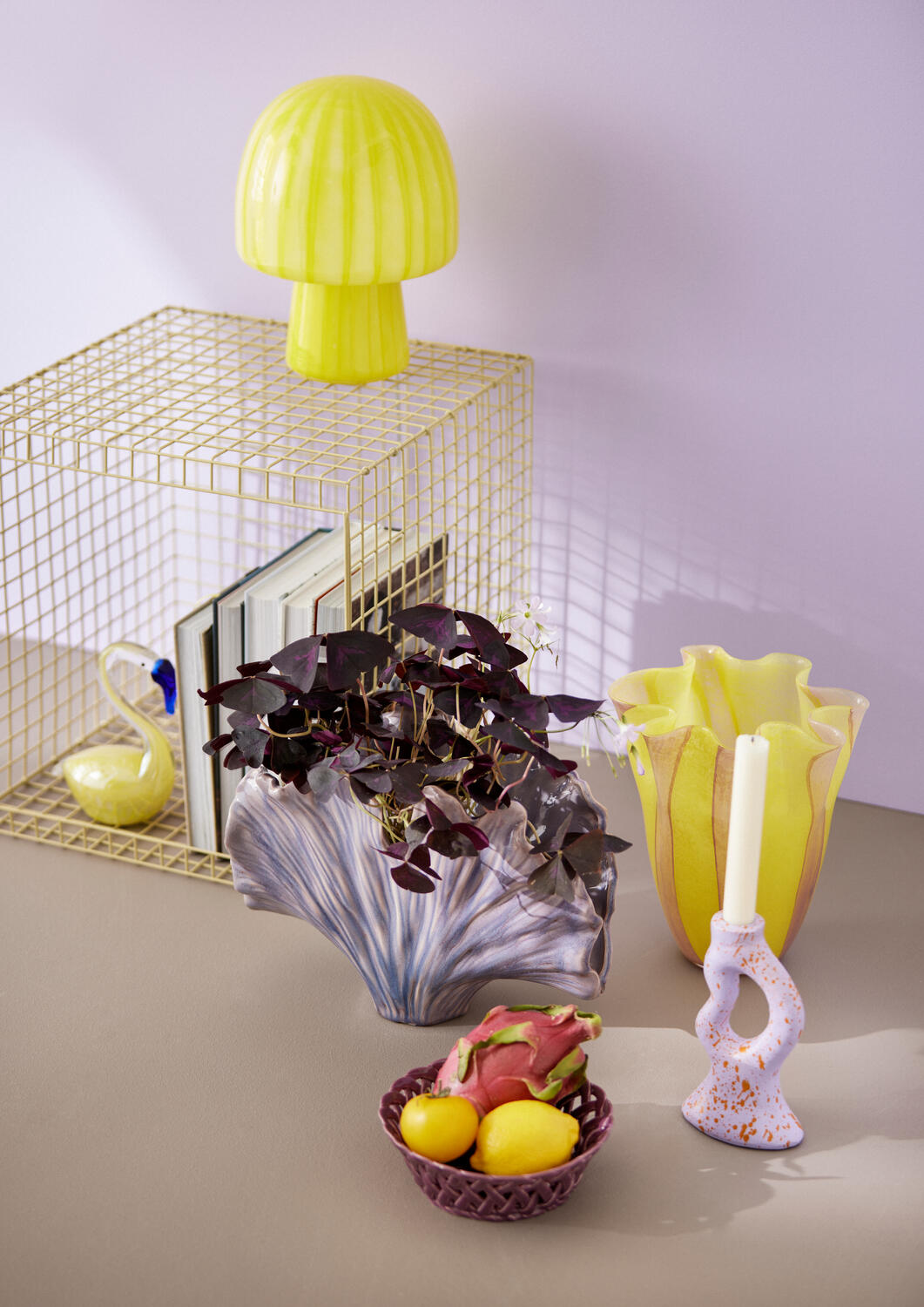 Musling vase, lilla - H31,5 cm
